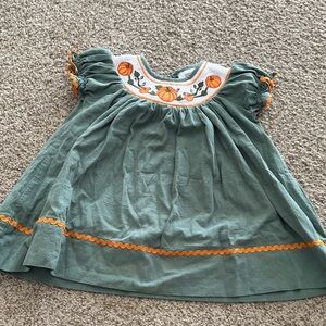Adorable Green and Orange Kids Dress